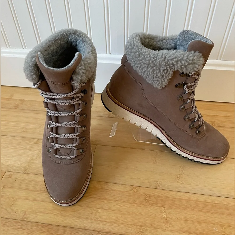 Cole Haan GrandExplore Hiking Boots with Sherpa Lining Size 10